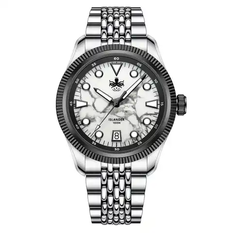 Phoibos x ISLANDER Delphinus White Turquoise Dial Watch #PY066-LIW11