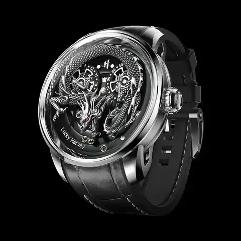 Lucky Harvey International Craftsmanship Series Silver Dragon Automatic Watch
