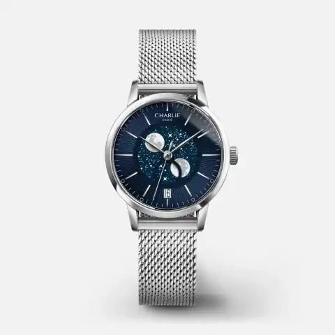 CHARLIE - Paris Sully - Phase De Lune - Acier & Bleu · SPL-30-008 / B14-M-A