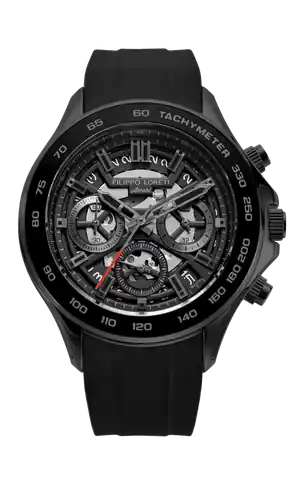 Filippo Loreti Watches Ascari Monza Skeleton All Black Rubber