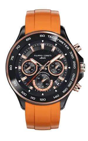 Filippo Loreti Watches Ascari Monza Black Rose Gold Tiger Rubber