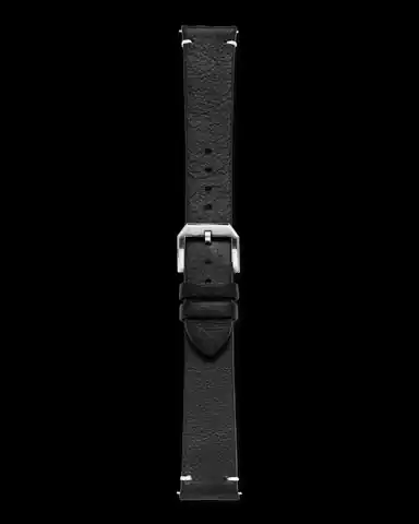 Nivada Grenchen Black Leather White Stitching - Autochron