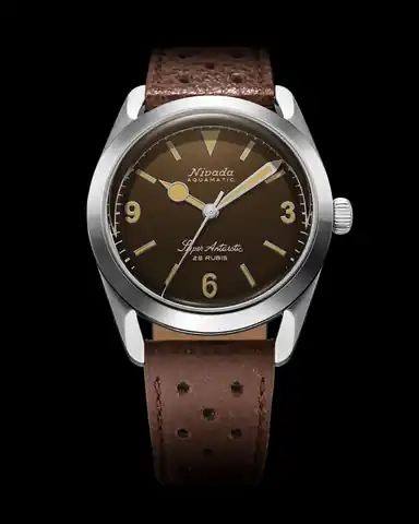 Nivada Grenchen Super Antarctic 3.6.9 Brown NO Vintage Effect - Beige Luminous - 38mm