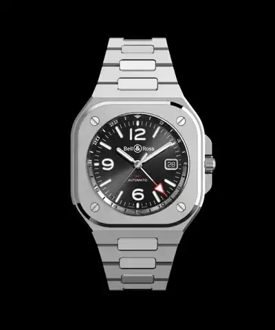 Bell & Ross BR-05 GMT Black · BR05G-BL-ST/SST