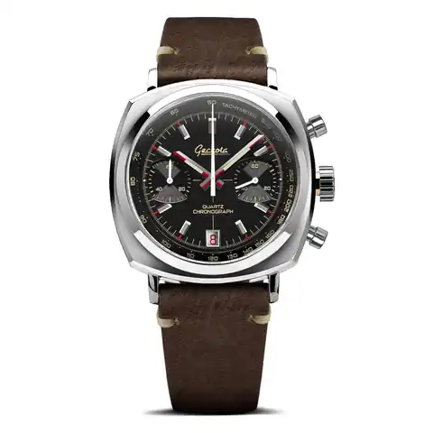 Geckota Chronotimer Chronograph Watch Gloss Black Racing Dial
