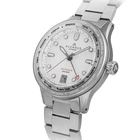 Alcadus Watches Voyager Worldtimer GMT – Arctic White