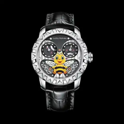 Lucky Harvey International Fun Series Silver Honey Bee Automatic Watch