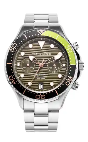 Filippo Loreti Watches Marino Steel Green Link