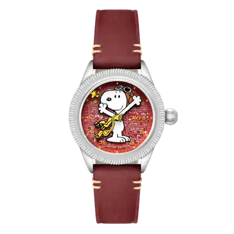 AVI-8 Timepieces FLYBOY Airmaster 40 Meca-quartz Peanuts Snoopy Flying Ace Limited Edition · Doghouse Red · AV-4138-02