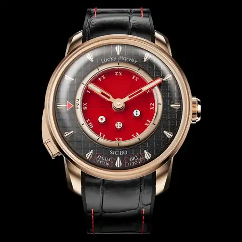 Lucky Harvey International Casino Series Red Rose Gold Sic Bo Automatic Watch