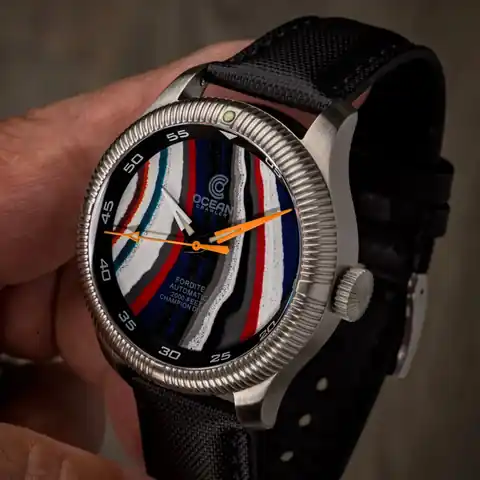 Ocean Crawler Watch Co. Champion Diver - Fordite - Unique Piece - Chrome Heritage