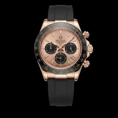 Bersigar Watches Bersigar Luxaura 1644 · BG1644SLBLKSTRAP · 1644-rosegold-strap