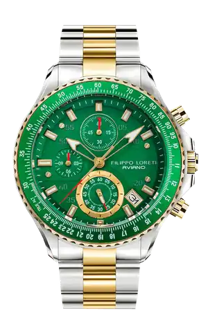 Filippo Loreti Watches Sport Pilot Two Tone Green