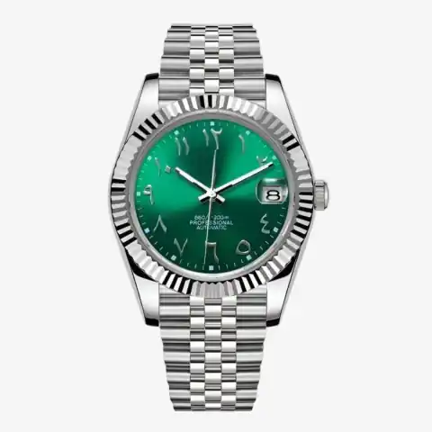 Monomods Custom Seikojust Edition Silver Arabic Emerald Jubilee MOD