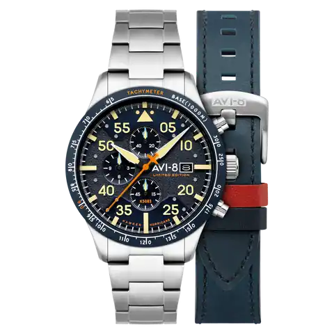 AVI-8 Timepieces HAWKER HURRICANE 90th Anniversary Chronograph Limited Edition · Blue Horizon · AV-4130-22