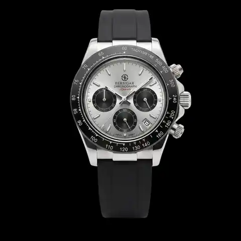 Bersigar Watches Bersigar Luxaura 1644 · BG1644SLBLKSTRAP · 1644-silver-strap