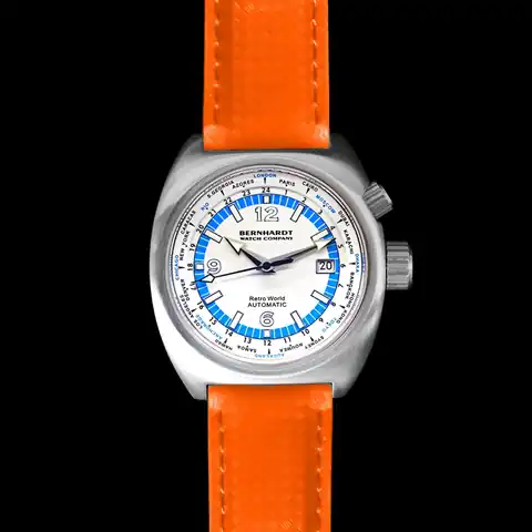 Bernhardt Watch Company Retro World Timer - White Dial