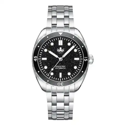 Phoibos Eagle Ray Automatic Diver with Black Aventurine Dial #PY065CN