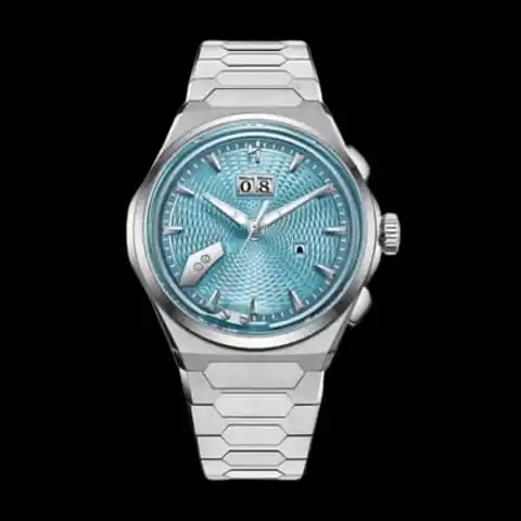 Lucky Harvey International Sound Of Nature Guilloche Dial Ice Blue Titanium Chiming Limited Edition Automatic Watch