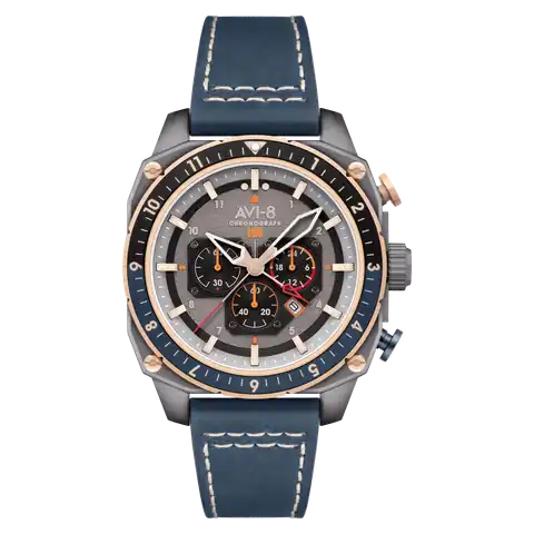 AVI-8 Timepieces HAWKER HUNTER Atlas Dual Time Chronograph · Charcoal Grey · AV-4100-07