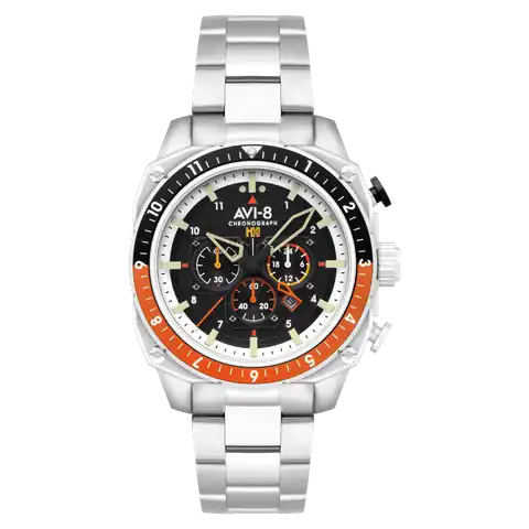 AVI-8 Timepieces HAWKER HUNTER Atlas Dual Time Chronograph · Raven Black · AV-4100-11