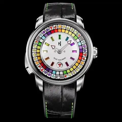 Lucky Harvey International Casino Series Silver Slots Machine Limited Edition Automatic Watch