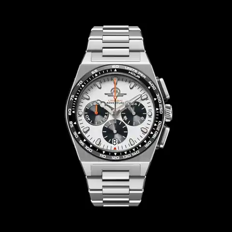 Monro Adventure Monro Urban Adventure MUA-C1, Mechaquartz Chronograph, 40mm Stainless Steel, White Dial
