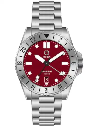 EREBUS WATCH Origin GMT Classic Blood Red
