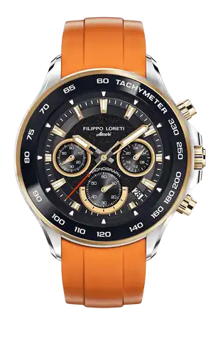 Filippo Loreti Watches Ascari Monza Two Tone Black Gold Tiger Rubber