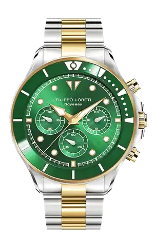 Filippo Loreti Watches Odyssey Two Tone Green Link