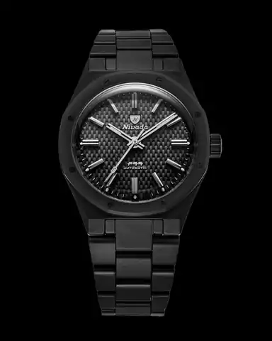 Nivada Grenchen F77 Black Ceramic Tressed Dial MK1 - 37MM