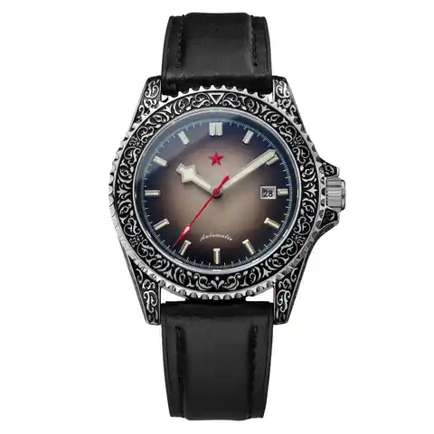Red Star Artisan Engraved Case Automatic Diver #8912G-A