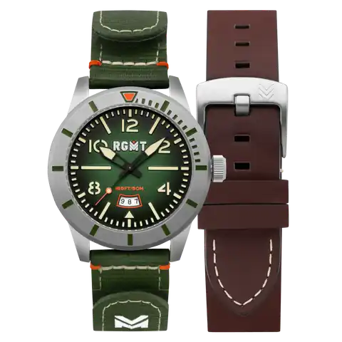 RGMT MILITARY 3 HANDS DATE · GREEN · RG-8052-03