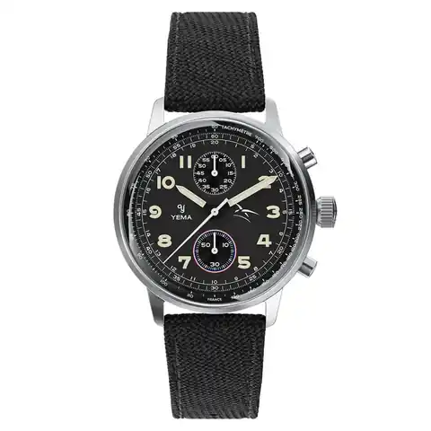YEMA Watches Flygraf Bi-Compax French Air Force Meca-Quartz Chronograph #YEMA-13