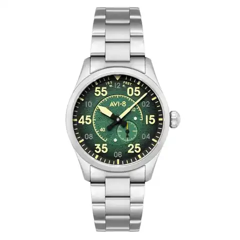 AVI-8 Timepieces Spitfire Type 300 Automatic with Tarmac Tracker Green Dial #AV-4147-22