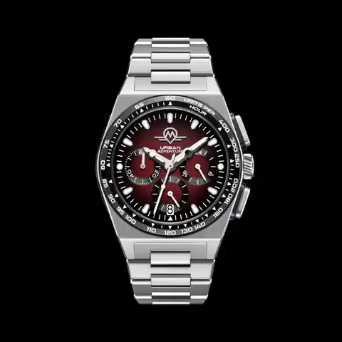 Monro Adventure Monro Urban Adventure MUA-C2, Mechaquartz Chronograph, 40mm Stainless Steel, Red Dial