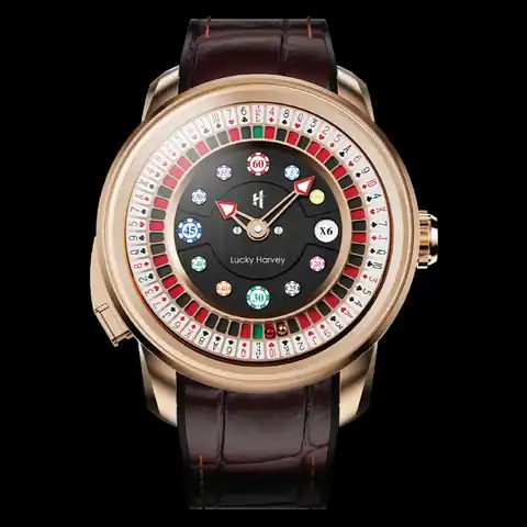 Lucky Harvey International Casino Series Rose Gold Poker Roulette Automatic Watch