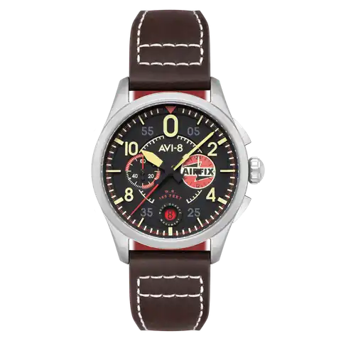 AVI-8 Timepieces SPITFIRE Lock Chronograph Airfix Edition · Raven Black · AV-4089-09
