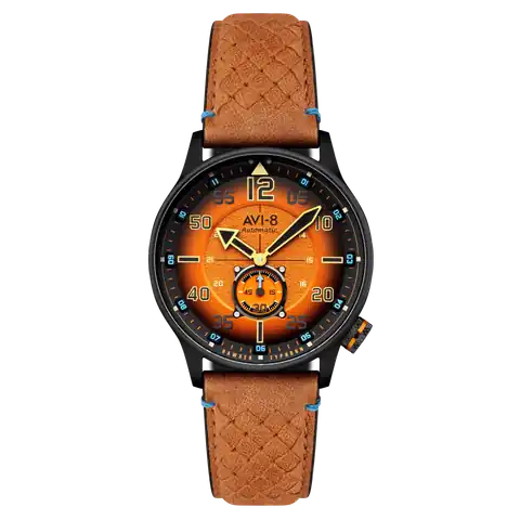 AVI-8 Timepieces HAWKER TYPHOON Baldwin Automatic · Burnt Orange · AV-4119-02