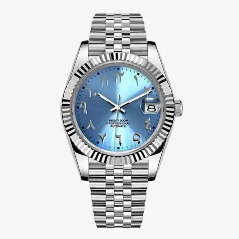 Monomods Custom Seikojust Edition Silver Arabic ICE Blue Jubilee MOD