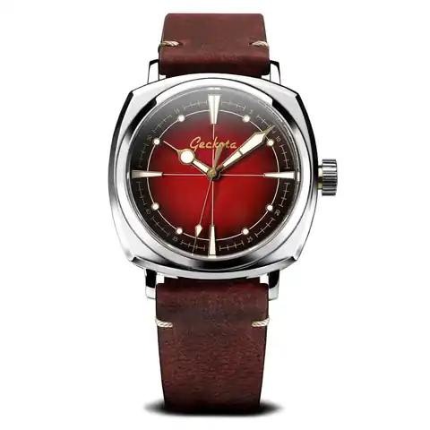 Geckota Pioneer Automatic Watch Brushed Red Dial · GTA-EOR-147-E-GER-CH06