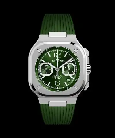 Bell & Ross BR-05 Chrono Green Steel · BR05C-GN-ST/SRB