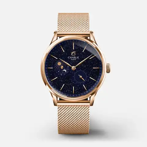 CHARLIE - Paris Initial 36 - Jour/Nuit - Aventurine Doré Rose · IDN-36-002 / B18-M-B