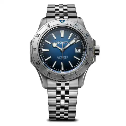 Geckota Sea-Hunter Dive Watch Marine Blue Steel Edition
