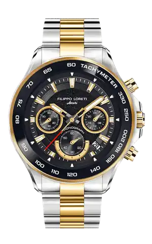 Filippo Loreti Watches Ascari Monza Two Tone Black Gold Steel