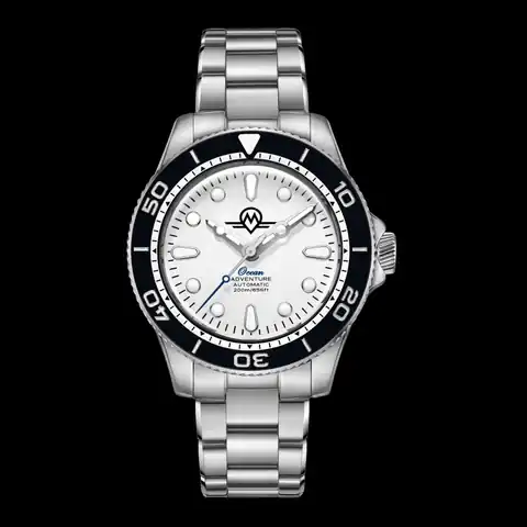 Monro Adventure Monro Ocean Adventure MOA-3 Arctic Silver, Automatic Dive Watch, 41mm Stainless Steel, White Dial