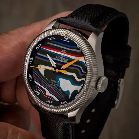 Ocean Crawler Watch Co. Champion Diver - Fordite - Unique Piece - Color Forge