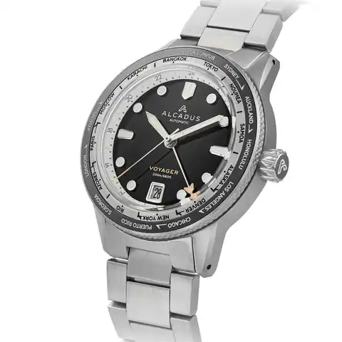 Alcadus Watches Voyager Worldtimer GMT – Jet Black