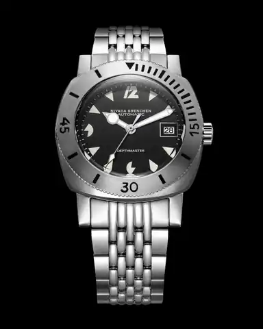 Nivada Grenchen White ART Deco Date Depthmaster