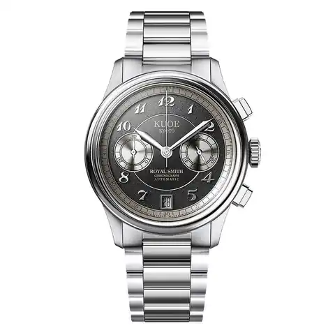 Kuoe Kyoto Global ROYAL SMITH 90-012 Automatic Chronograph with Grey Dial #RS90012-RPA-FLAT